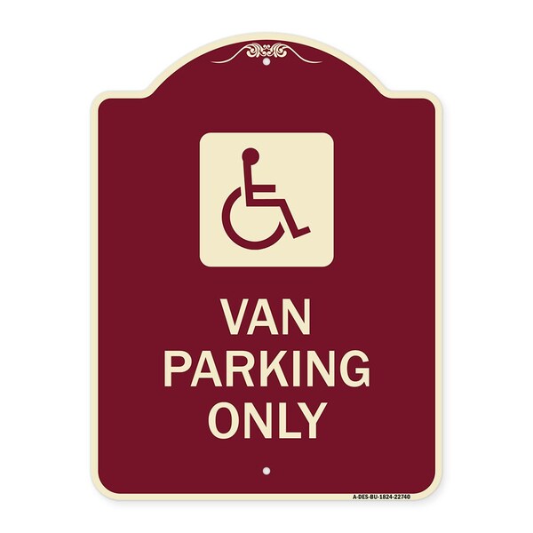 Van Parking With Handicap Symbol Heavy-Gauge Aluminum Architectural Sign, 24" x 18", BU-1824-22740